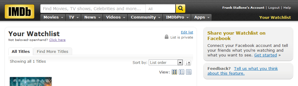 IMDb Watchlist